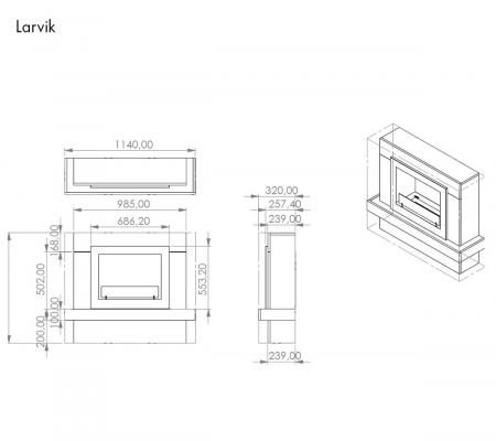 Glowfire ethanol fireplace Larvik